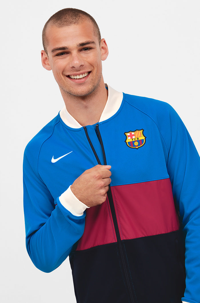 Nike FC Barcelona Men Full-Zip Soccer Track Jacket product image 4, provided for visual reference and product detail review