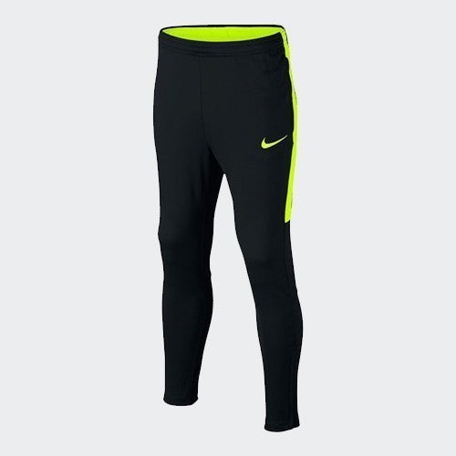 Kid's Dri-fit Academy Squad Soccer Pants - Black/Volt product image 1, provided for visual reference and product detail
